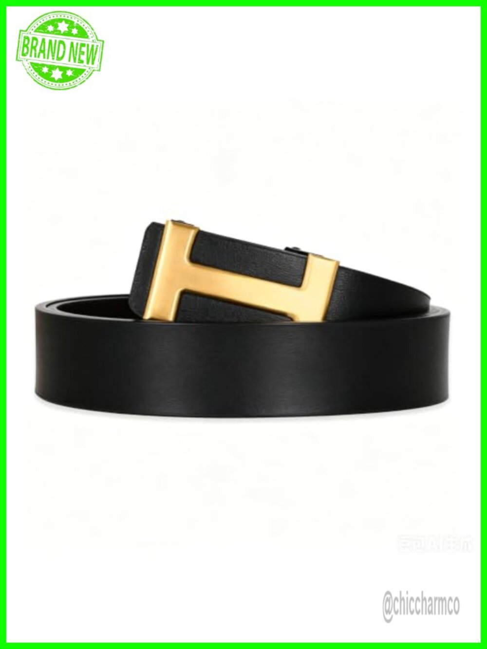 Leather Dress Belt Automatic Buckle Business Formal Casual Adjustable